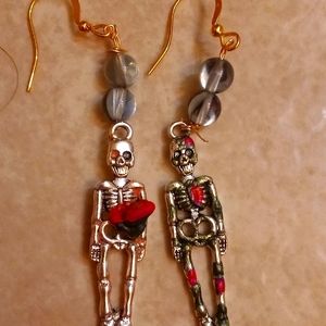 Skeleton gothic earrings